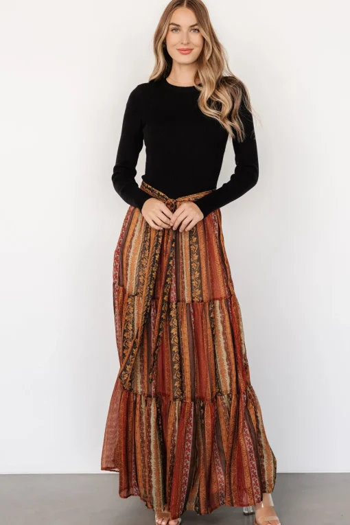Emryn Sweater Dress | Black + Multi Print