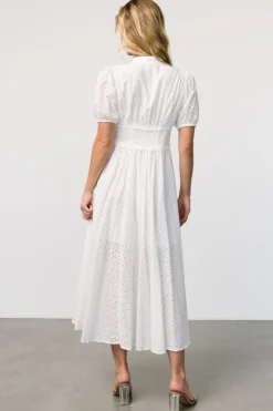 Esther Eyelet Midi Dress | Off White