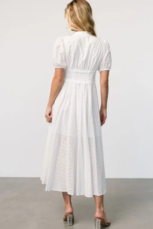 Esther Eyelet Midi Dress | Off White
