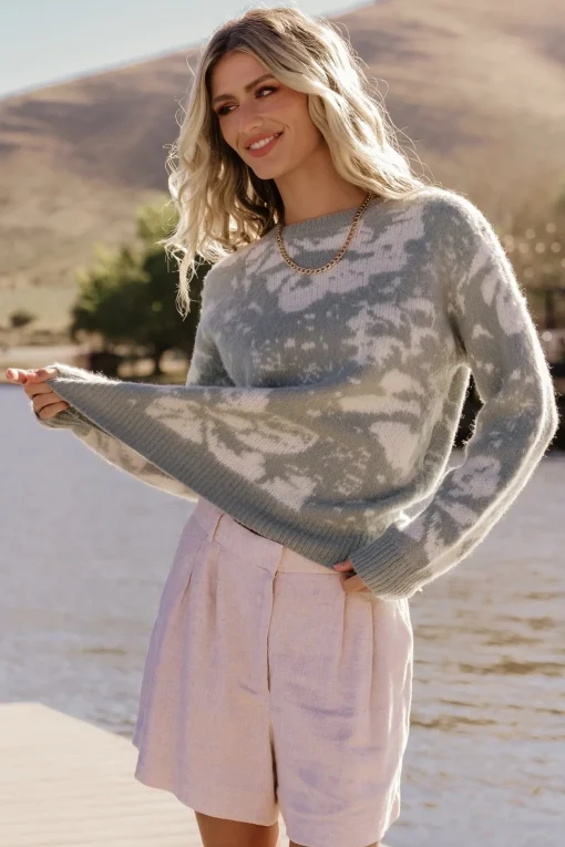 Fairbanks Sweater | Blue Sage Print