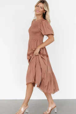 Finley Smocked Midi Dress | Light Copper