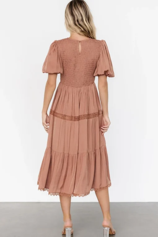 Finley Smocked Midi Dress | Light Copper