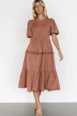 Finley Smocked Midi Dress | Light Copper