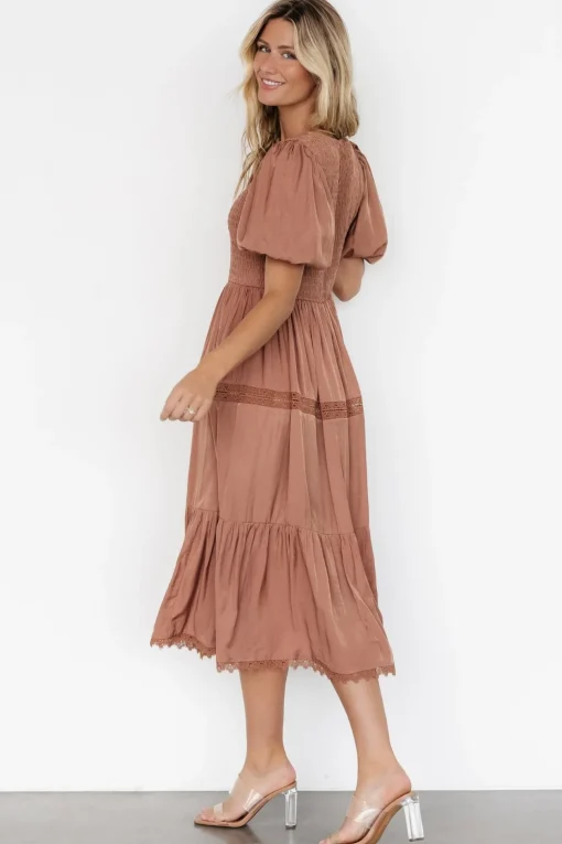 Finley Smocked Midi Dress | Light Copper