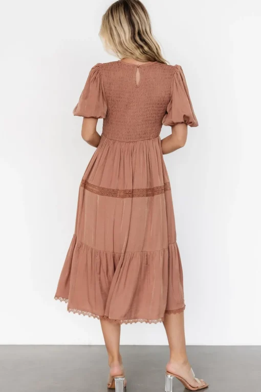 Finley Smocked Midi Dress | Light Copper