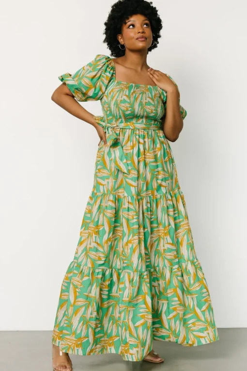Forsythe Smocked Maxi Dress | Green Print