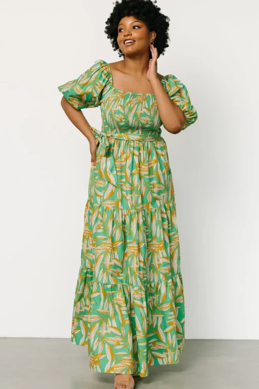Forsythe Smocked Maxi Dress | Green Print