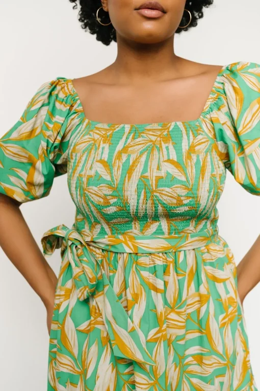 Forsythe Smocked Maxi Dress | Green Print