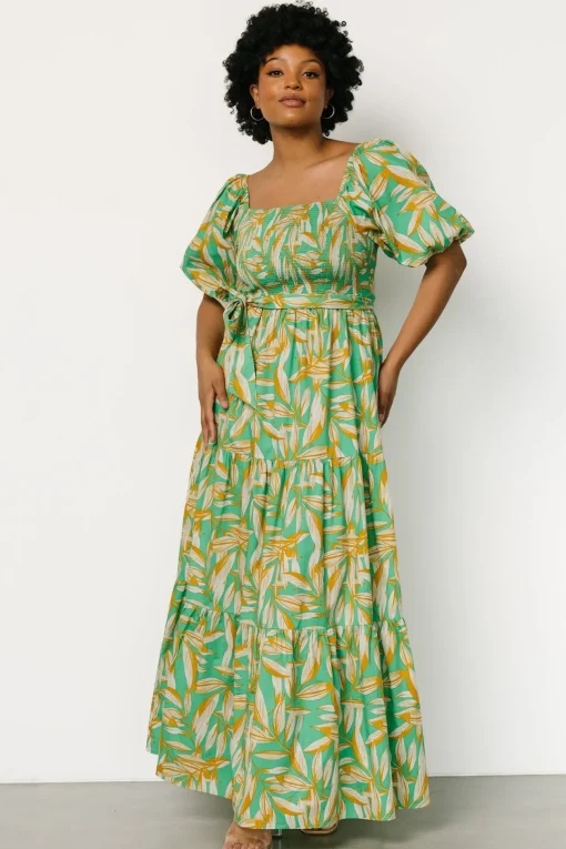 Forsythe Smocked Maxi Dress | Green Print