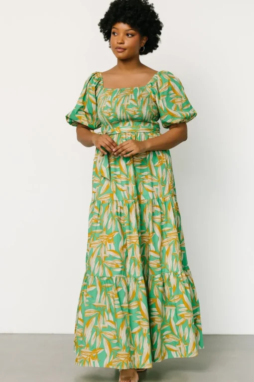 Forsythe Smocked Maxi Dress | Green Print