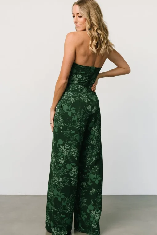 Freya Halter Jumpsuit | Emerald Floral