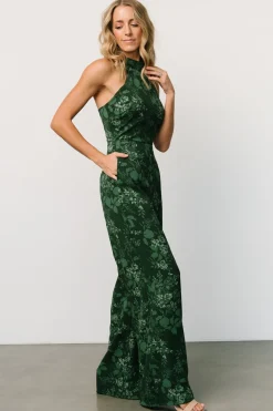 Freya Halter Jumpsuit | Emerald Floral