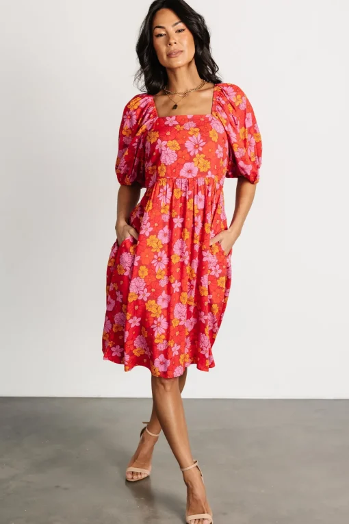 Gabbie Short Dress | Red Multi Floral