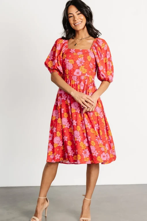 Gabbie Short Dress | Red Multi Floral