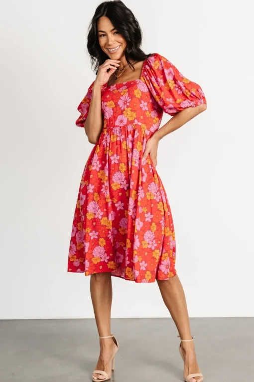 Gabbie Short Dress | Red Multi Floral