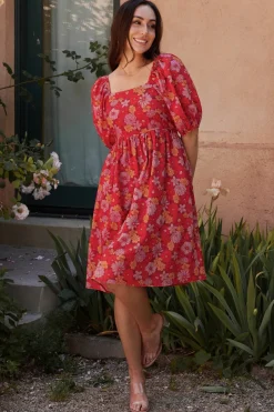 Gabbie Short Dress | Red Multi Floral