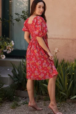 Gabbie Short Dress | Red Multi Floral