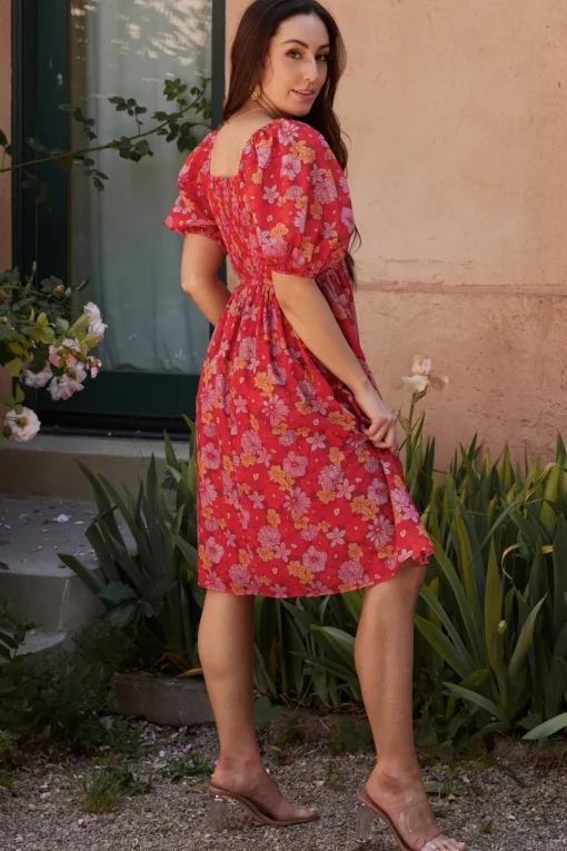 Gabbie Short Dress | Red Multi Floral