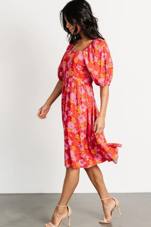 Gabbie Short Dress | Red Multi Floral