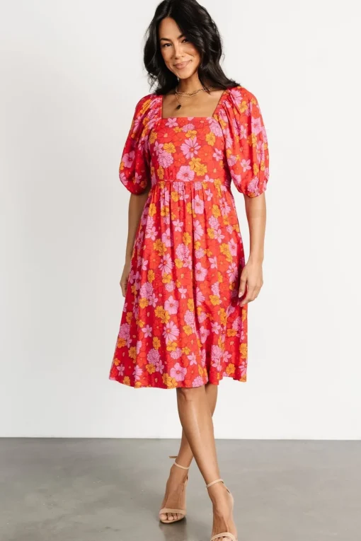 Gabbie Short Dress | Red Multi Floral