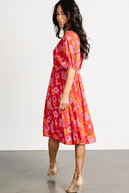 Gabbie Short Dress | Red Multi Floral
