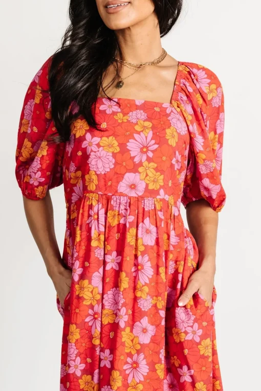 Gabbie Short Dress | Red Multi Floral