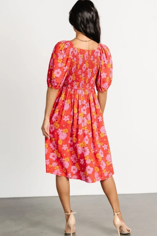 Gabbie Short Dress | Red Multi Floral