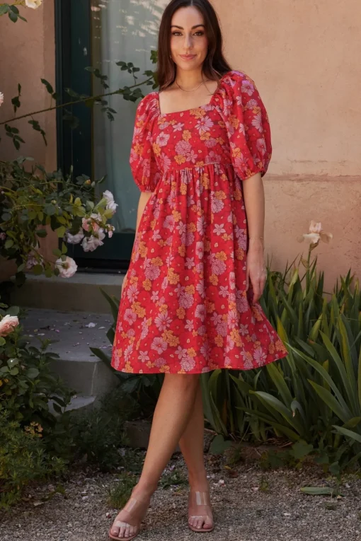 Gabbie Short Dress | Red Multi Floral