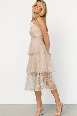 Georgiana Embroidered Midi Dress | Sage
