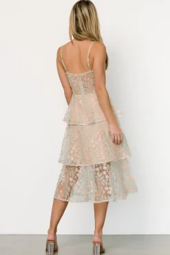 Georgiana Embroidered Midi Dress | Sage