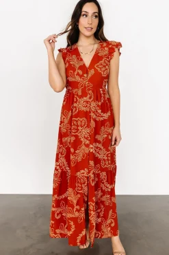 Ginger Button Down Maxi Dress | Rust + Ivory