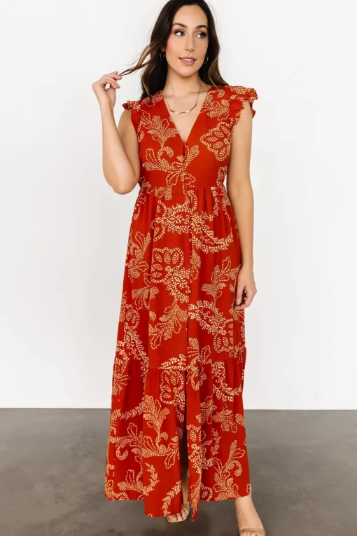 Ginger Button Down Maxi Dress | Rust + Ivory