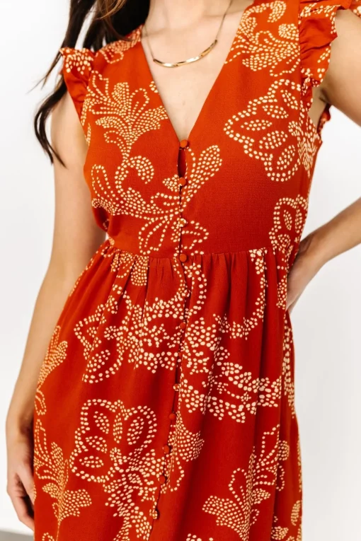 Ginger Button Down Maxi Dress | Rust + Ivory