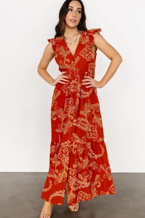 Ginger Button Down Maxi Dress | Rust + Ivory