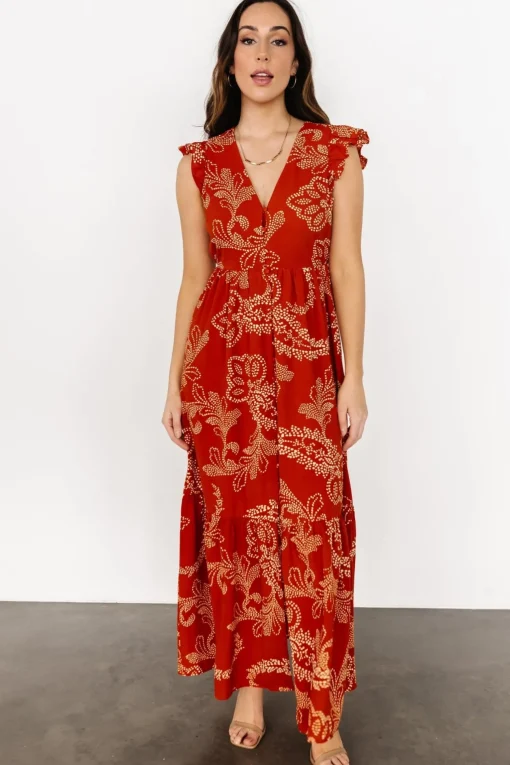 Ginger Button Down Maxi Dress | Rust + Ivory