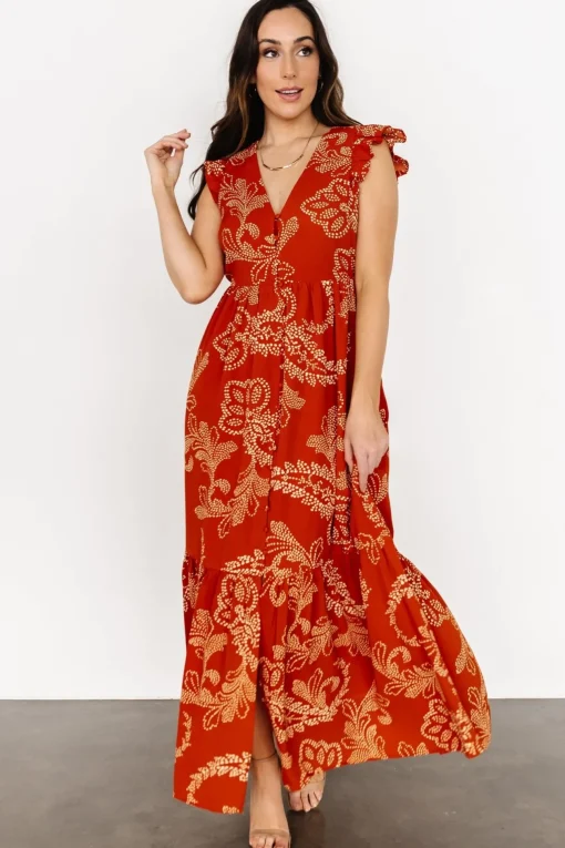 Ginger Button Down Maxi Dress | Rust + Ivory