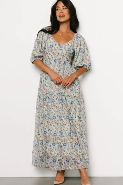 Ginny Maxi Dress | Light Green Floral