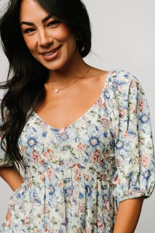 Ginny Maxi Dress | Light Green Floral