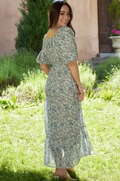 Ginny Maxi Dress | Light Green Floral
