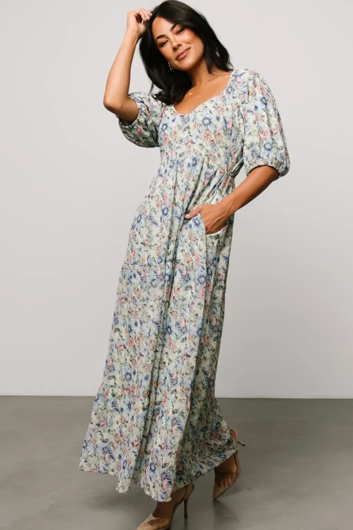 Ginny Maxi Dress | Light Green Floral