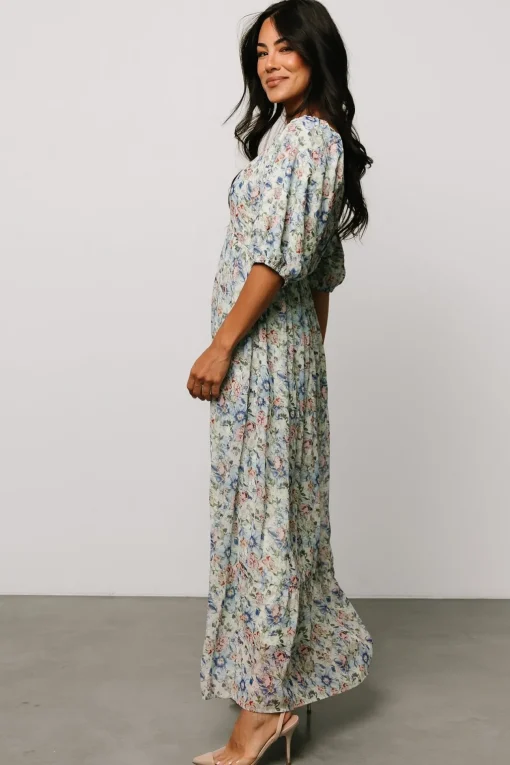 Ginny Maxi Dress | Light Green Floral