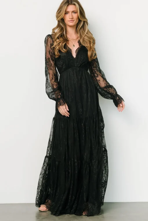 Gloria Lace Maxi Dress | Black