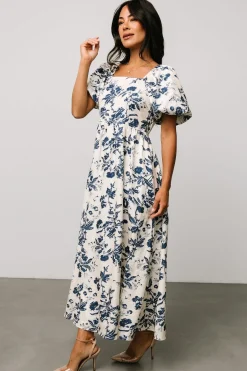 Graceland Maxi Dress | Cream + Navy Floral