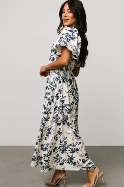 Graceland Maxi Dress | Cream + Navy Floral