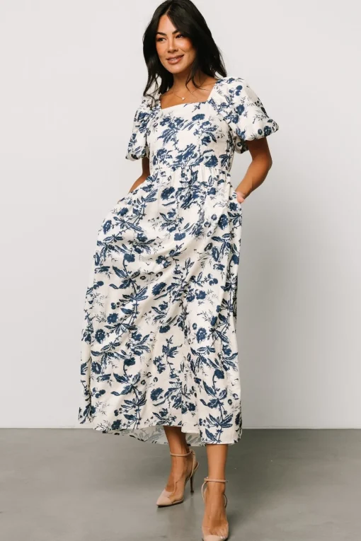 Graceland Maxi Dress | Cream + Navy Floral