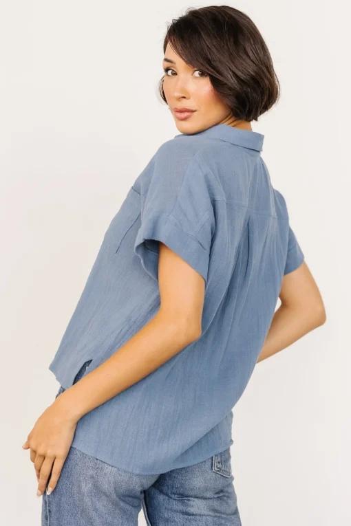 Hammond Short Sleeve Top | Slate Blue