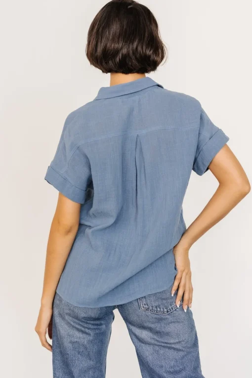 Hammond Short Sleeve Top | Slate Blue