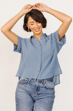 Hammond Short Sleeve Top | Slate Blue