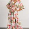 Harmonia Kimono Maxi Dress | White Multi Print