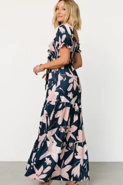 Hilaria Maxi Dress | Navy + Blush